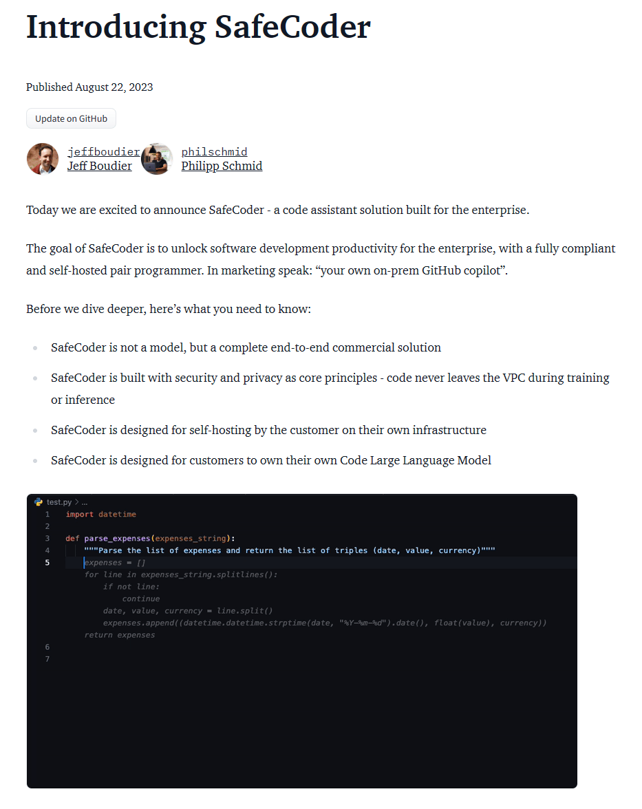 HuggingFace 推出企业 AI 代码助手 SafeCoder-SpringForAll社区